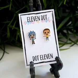 Crazy Rick & Morty Toy Vector Cartoon Earrings